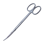 Ragnell Dissecting Scissors Curved Blunt Blades With Special Flat Points for Dissecting the Skin Overall Length  5 1/3" (135mm) Known As Kilner Ragnell With Precision Two Tone Finish Country Of Origin Germany 